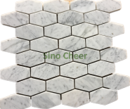 Long Hexagon  White Mosaic