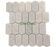 Long Hexagon white mosaic 