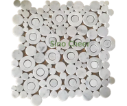 Penny round and Circle   White mosaic 